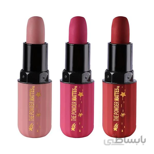 ست ۳ تایی رژ جامد مات آرت اسکین تتو مدل پودر ( Artskin Tato The Powder Mattes Lipstick-Code 05)