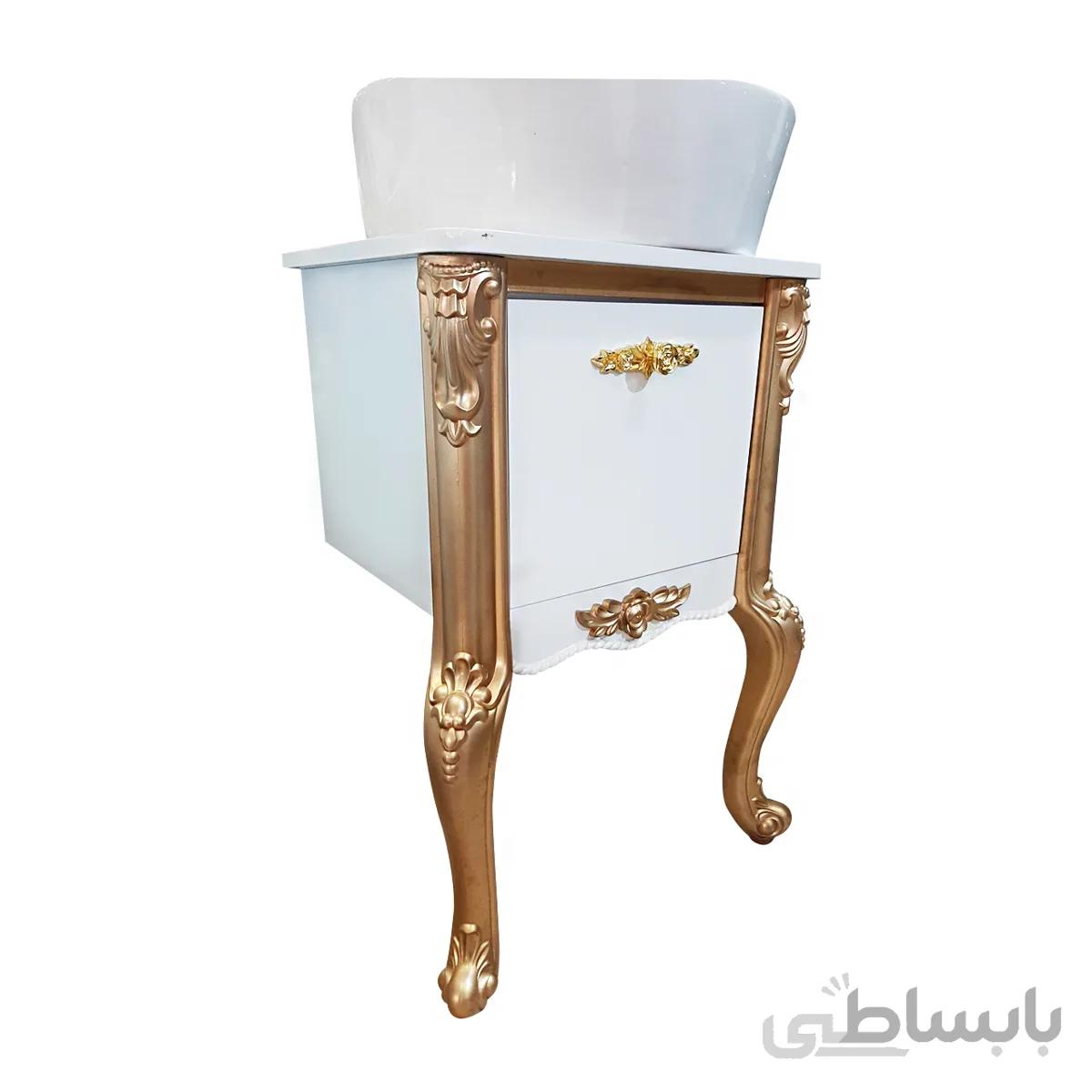 روشویی PVC سام دوپایه طلایی