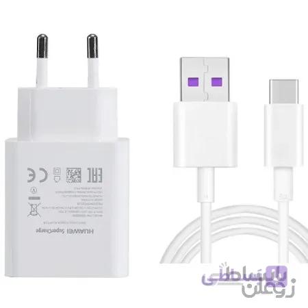 شارژر دیوارى فست شارژ و سریع اصلى همراه کابل هواوى گوشى Huawei P30