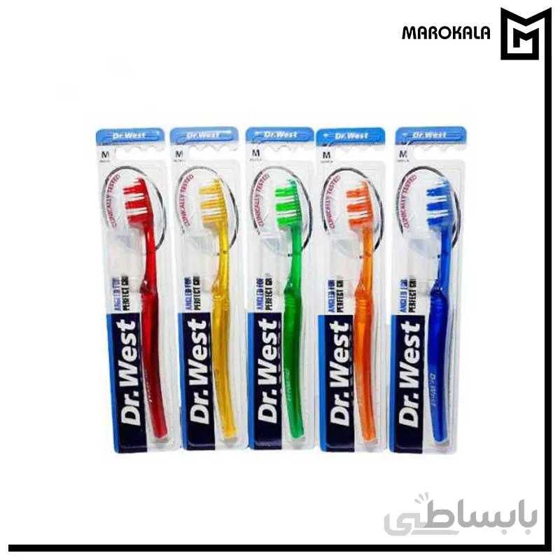 مسواک مدیوم دکتر وست آبی ا DR.West Blue Medium Toothbrush