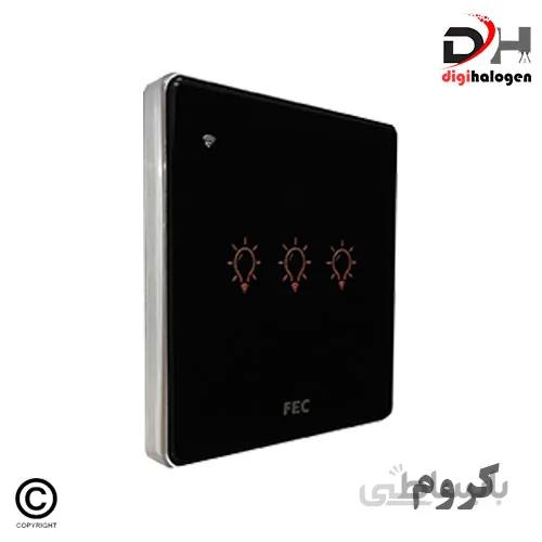 کلید لمسی هوشمند سه پل دور کروم اف ای سی کد SW03