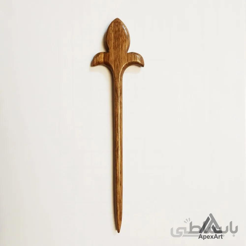 گیره مو چوبی طرح آلاله