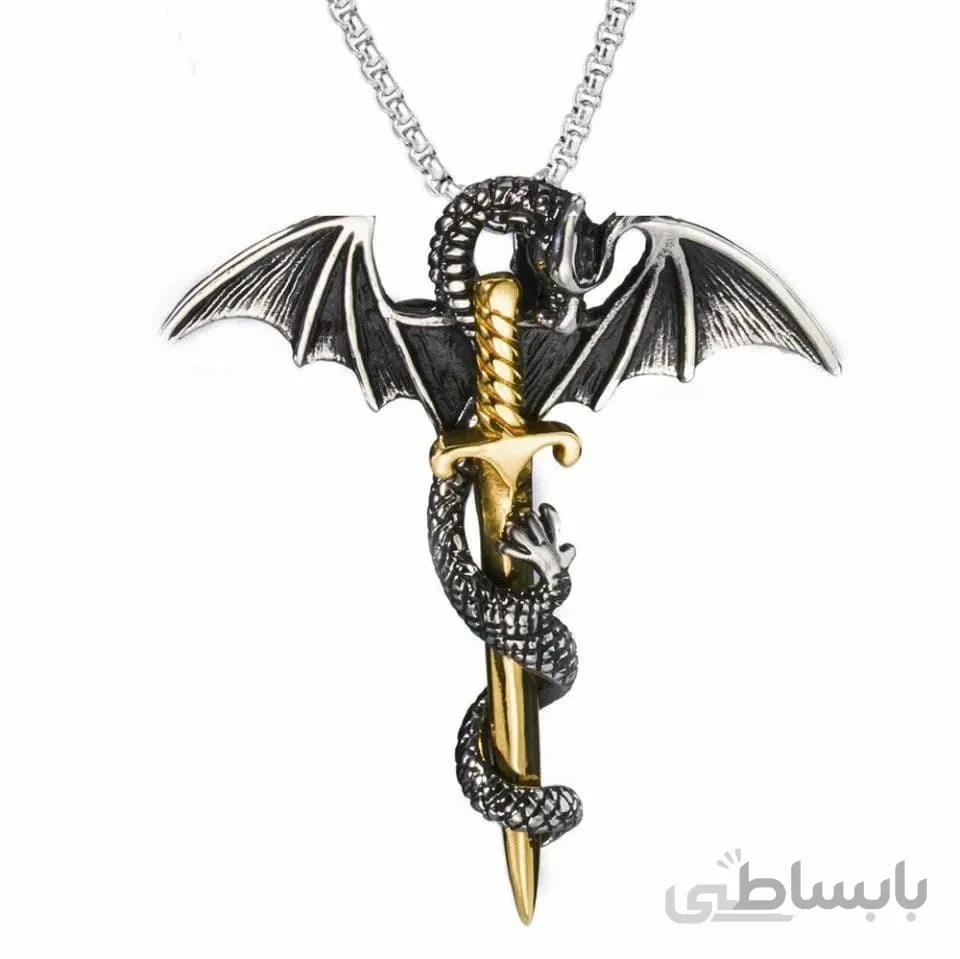 گردنبند طرح اژدها کد 1399