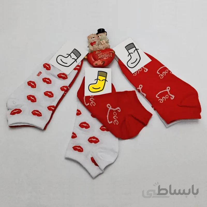 جوراب مچی زنانه فانتزی طرح عشق