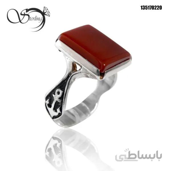 انگشتر نقره مردانه عقیق مستطیلی کد:۱۶۱۷