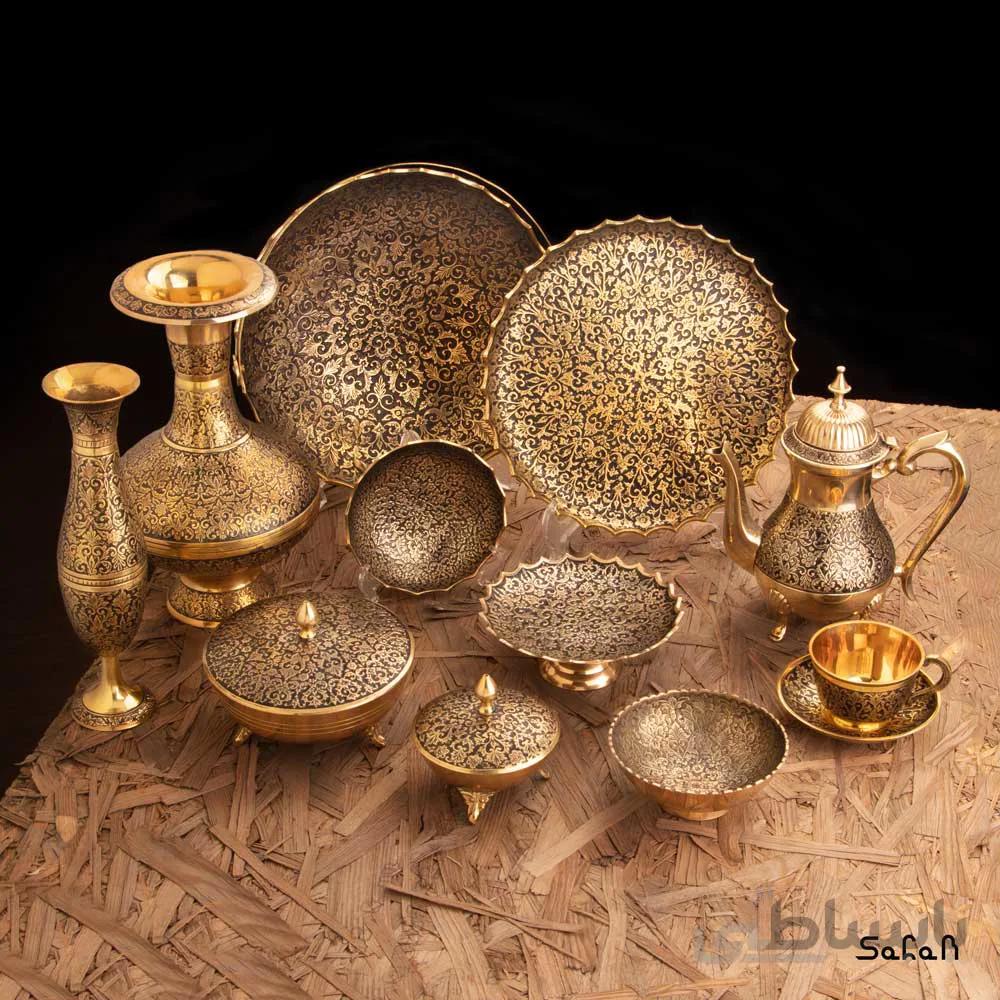 ست پذیرایی برنجی طلایی کد 190