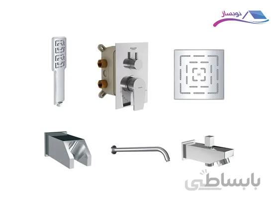 شیرالات توکار حمام شودر مدل رومر Brass