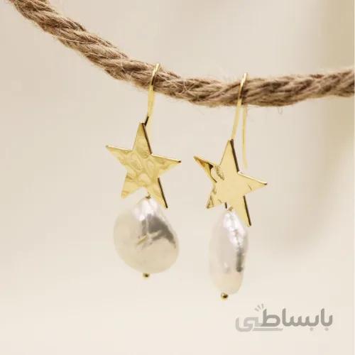 گوشواره ستاره با آویز صدفی