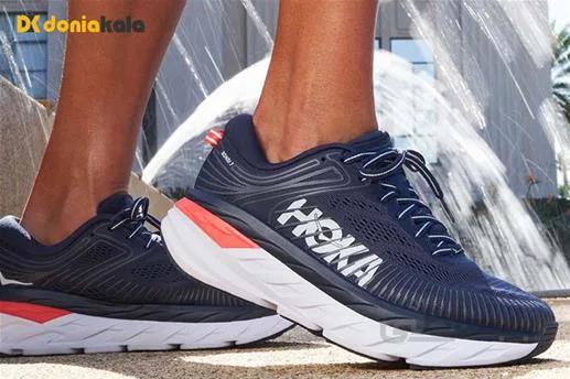 کفش هوکا دویدن | پیاده روی | اورجینال مدل هوکا وان وان باندی7 HOKA ONE ONE BONDI 7 1110519-BIBBL ا Original walking and running shoes HOKA ONE ONE BONDI 7 1110519-BIBBL