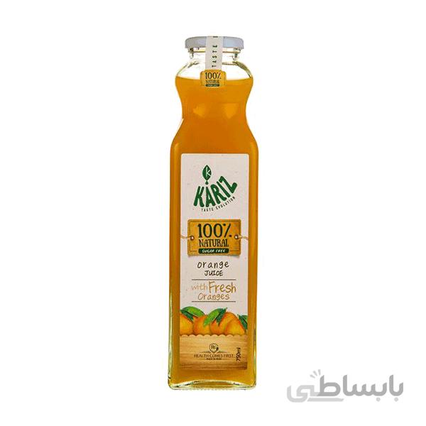 آب پرتقال پالپ دار 750 سی سی کاریز