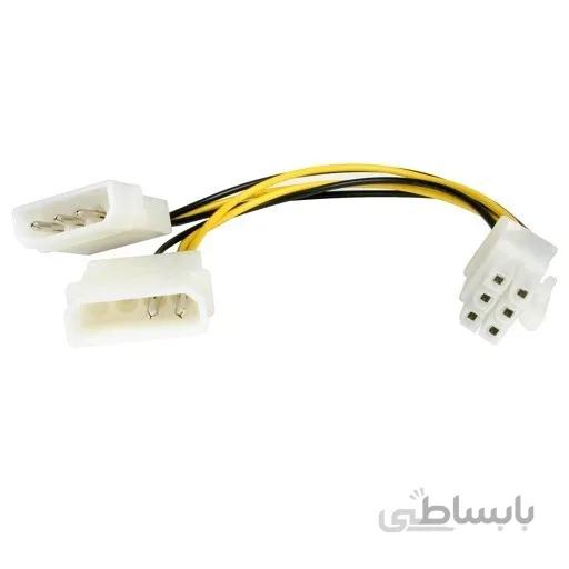 کابل تبدیل 4 پین به 6 پین برق گرافیک ا کابل تبدیل برق مولکس به 6 پین گرافیک