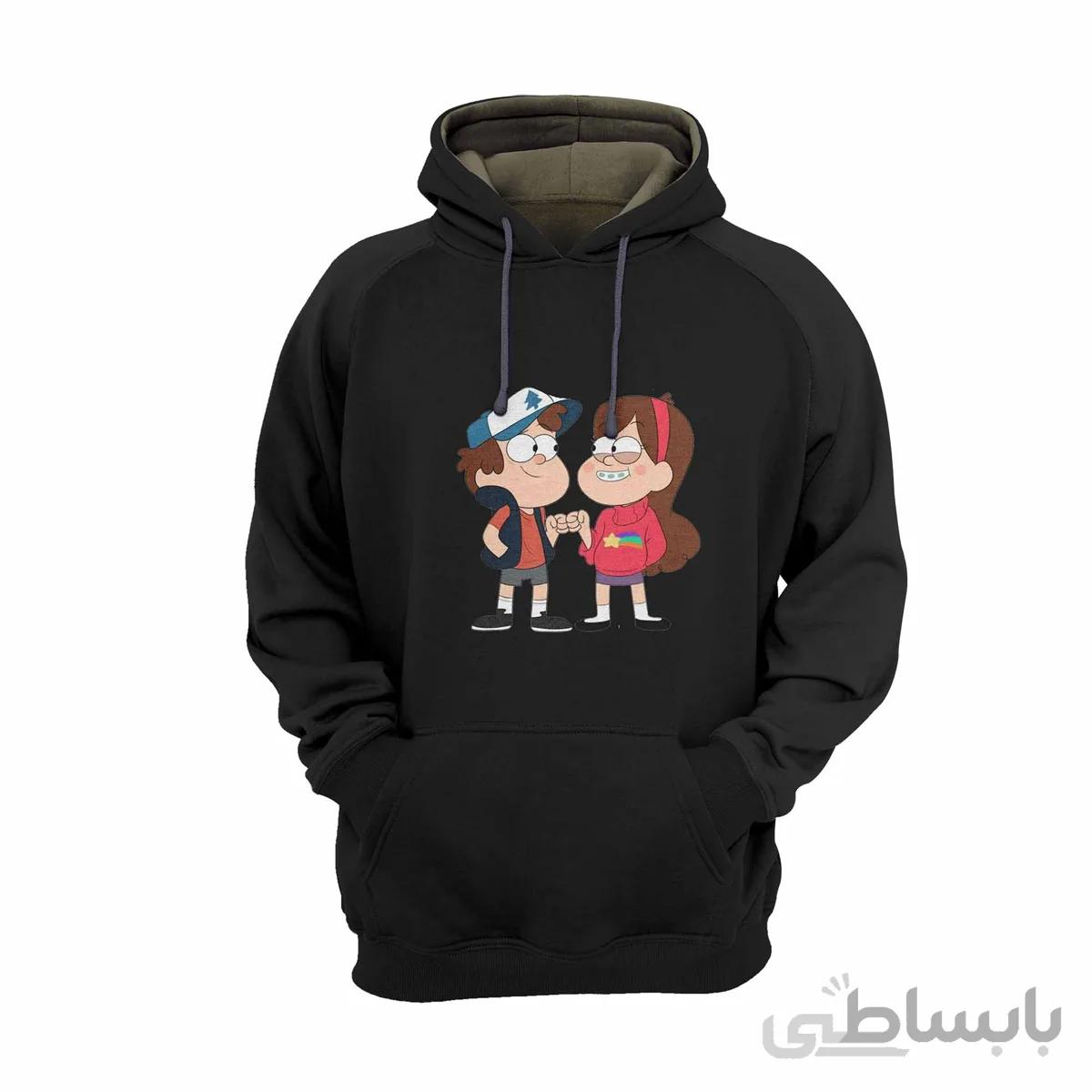 هودی مشکی طرح انیمیشن ابشار جاذبه gravity falls