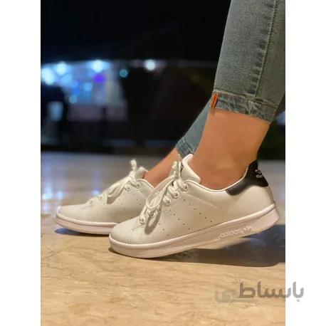 کفش اصلی آدیداس استن اسمیت ست زن و مرد سفید/مشکی adidas stan smith