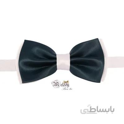 پاپیون سری مندو - مردانه (سبز تیره مات و سفید)