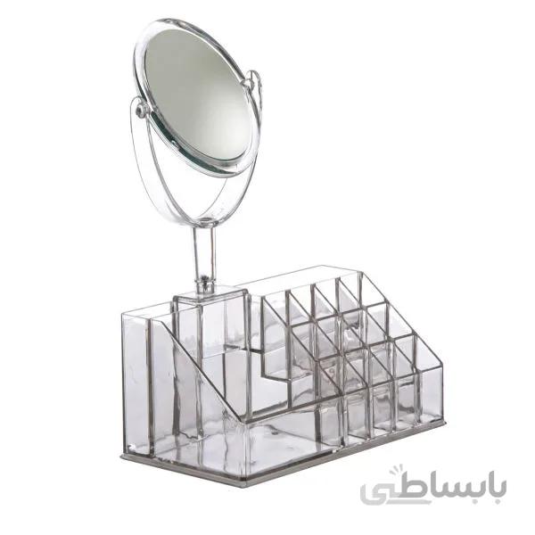 استند لوازم آرایش آینه دار مدل FK2B بی رنگ س شفاف