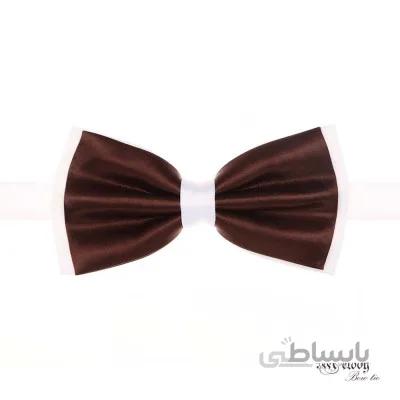 پاپیون سری مندو - مردانه (قهوه ای مات و سفید)