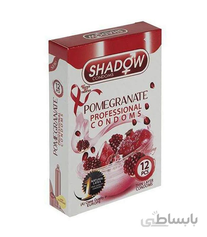 کاندوم شادو تنگ کننده مدل Shadow Pomegranate بسته 12 تایی