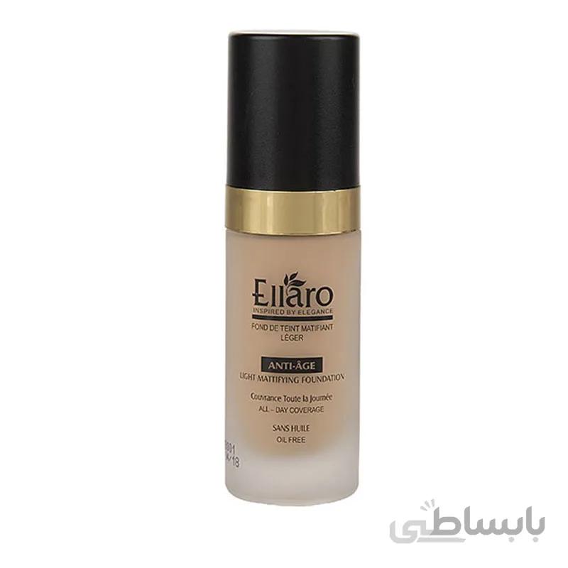 کرم پودر ضد چروک اِلارو مدل Anti Age حجم 40 میل شماره 03 - بژ طبیعی ا Ellaro Anti Age Light Mattifying Foundation 40ml No.03 Natural Beige