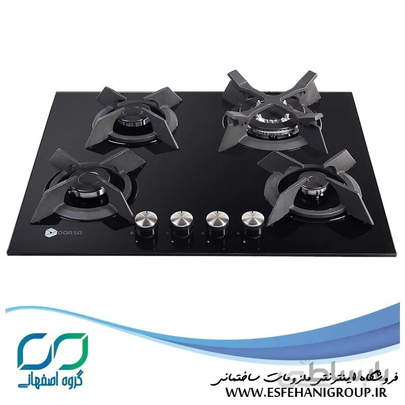 اجاق گاز 4 شعله درسا مدل مانا شیشه ای مشکی(ارسال رایگان) ا Dorsa Mana_4 Gas Hob