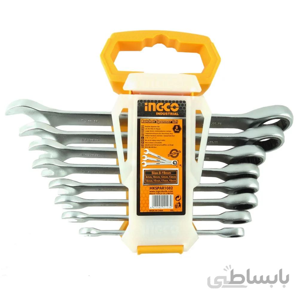 ست 8 عددی آچار یکسر جغجغه اینکو مدل HKSPAR1082