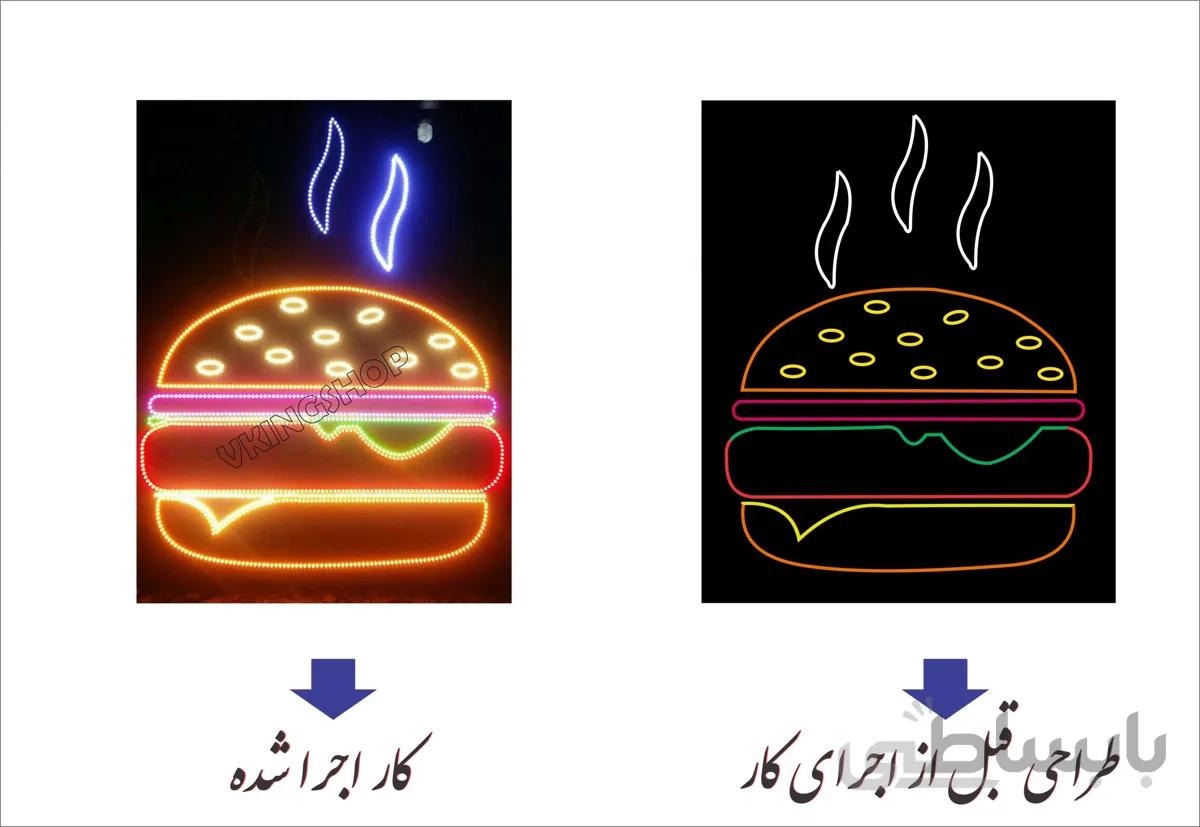 تابلو ال ای دی ثابت طرح همبرگر