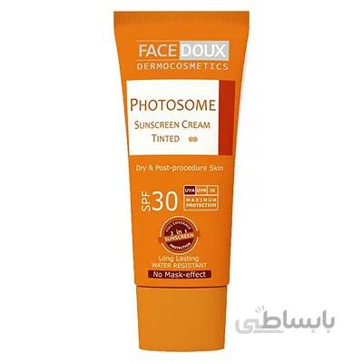 کرم ضد آفتاب رنگی فوتوزوم فیس دوکس SPF30 مناسب پوست خشک 40 میلی لیتر ا Facedoux Sunscreen