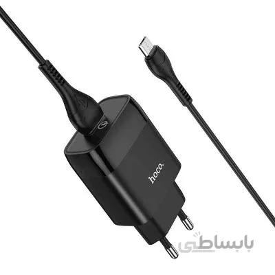 شارژر دیواری هوکو مدل C72Q + کابل تبدیل microUSB