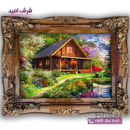 تابلو فرش ماشینی طرح تابلو نقاشی منظره کد 4076 فرشان
