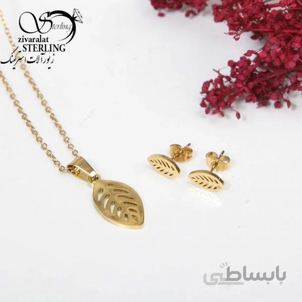 نیمست زنانه طرح طلا مدل برگ