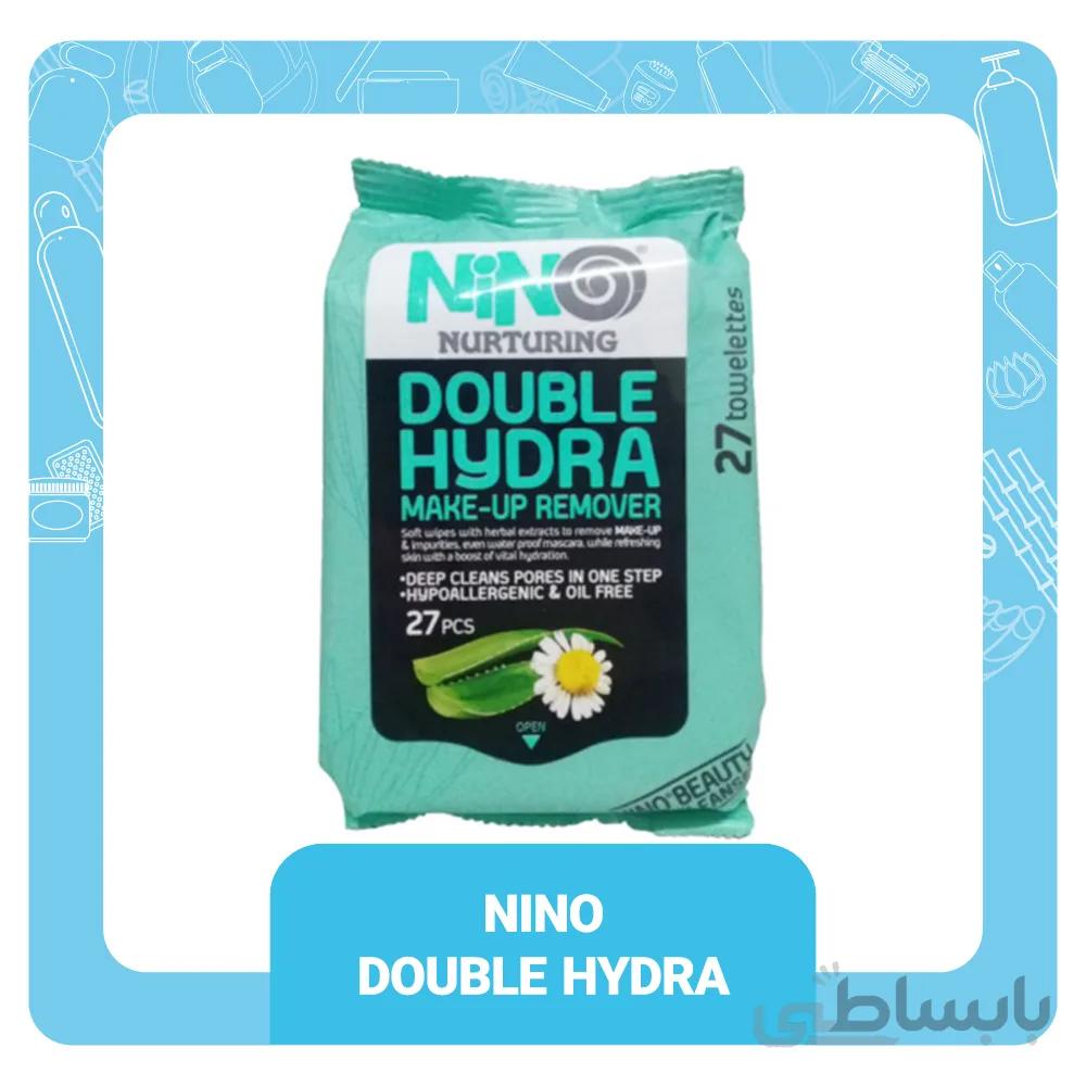 دستمال مرطوب پاک کننده آرایش نینو مدل Double Hydra بسته 27 عددی