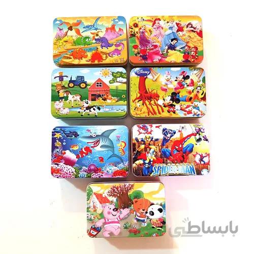 پازل چوبی 100 تکه جعبه فلزی