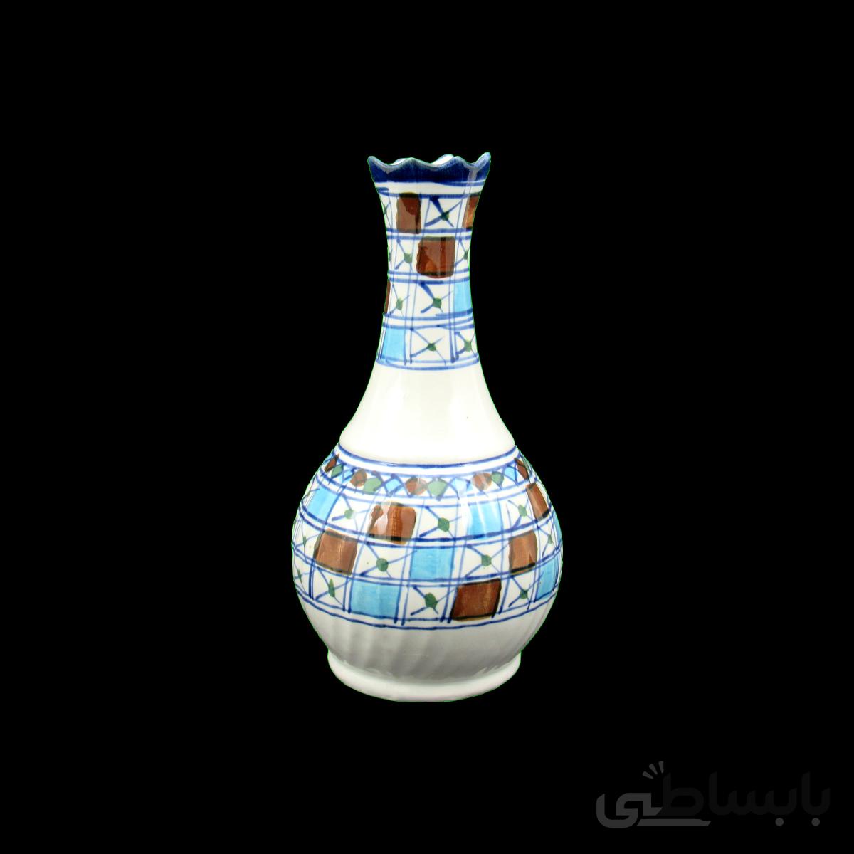 گلدان کد ۹۰۰ چینی میبد مروارید طرح شطرنجی