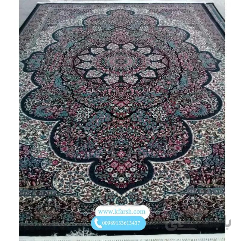 فرش ۵۰۰ شانه جدید کاشان سرمه ای
