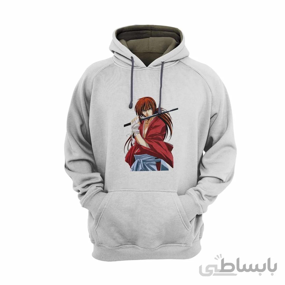 هودی سفید طرح انیمه رورونی کنشین Rurouni Kenshin کد KCT10458