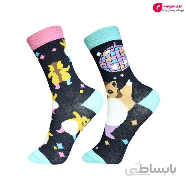 جوراب زنانه ساق بلند پاتوک پاتوک طرح سنجاب تا ب تا کد R215231