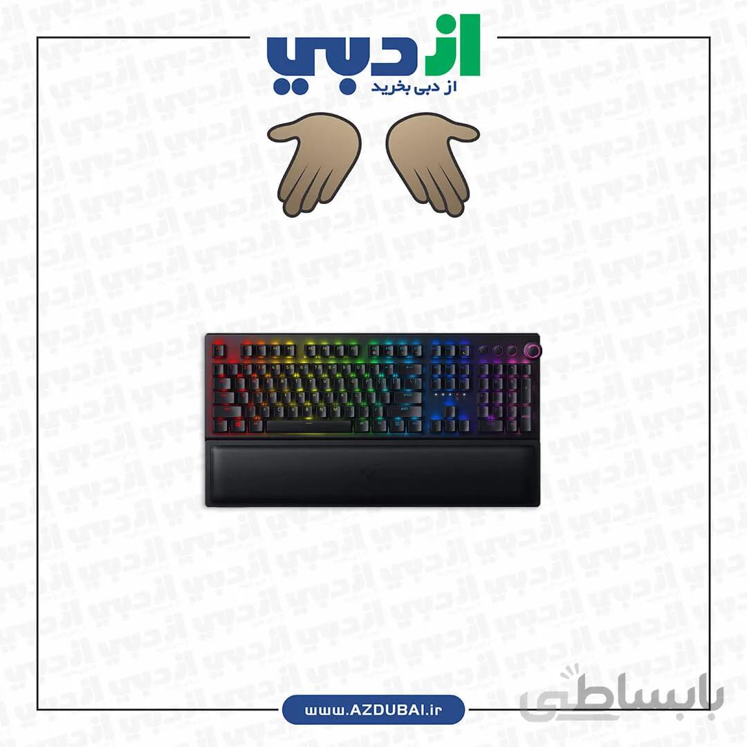کیبورد بی سیم مکانیکال گیمینگ ریزر BlackWidow V3 Pro Green Switch ا Razer BlackWidow V3 Pro Green Switch Wireless Full-height Mechanical Gaming Keyboard