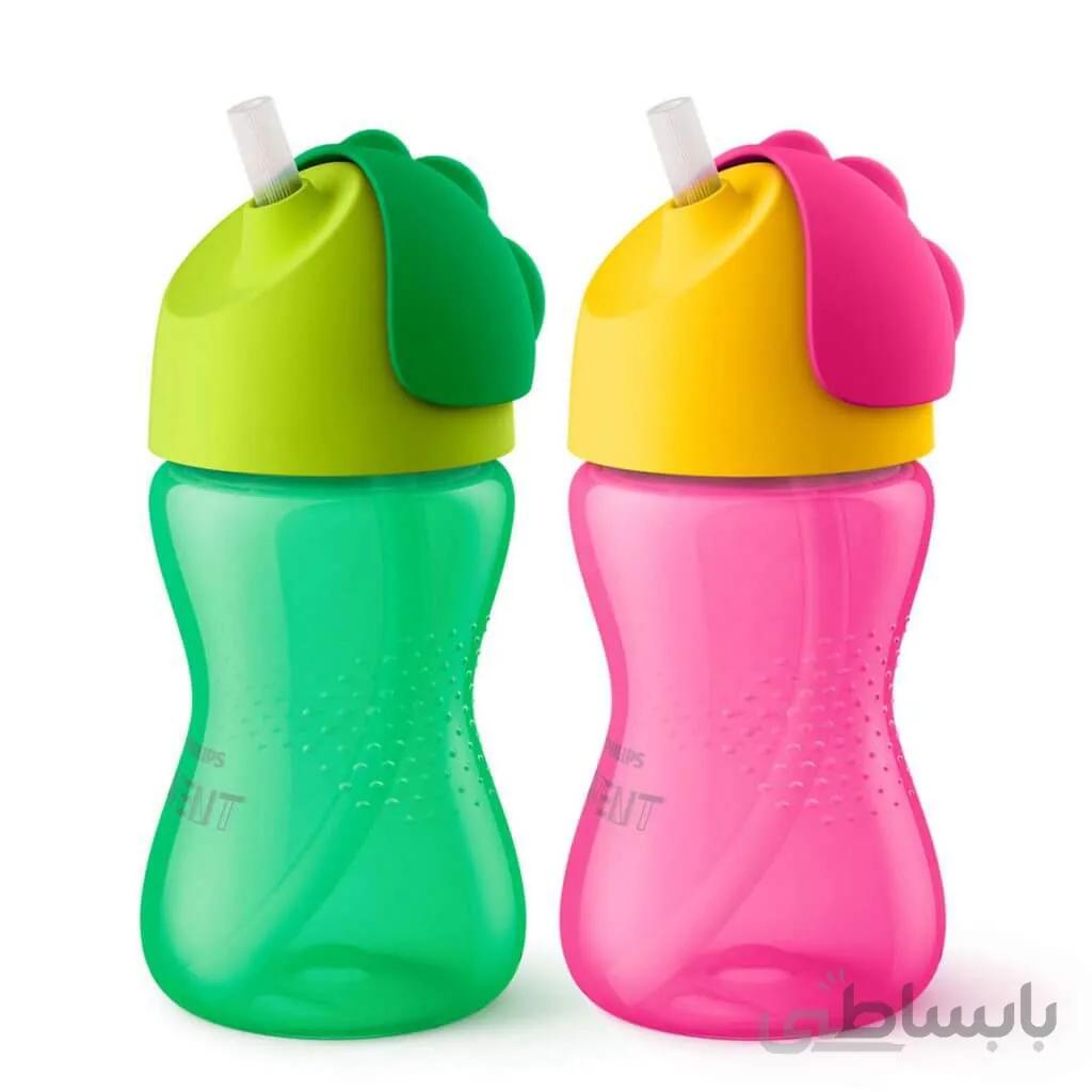 لیوان نی دار فیلیپس اونت سبز SCF798/00 با گنجایش 300 میلی لیتر ا Philips Avent Bendy Straw Cup green 300ml