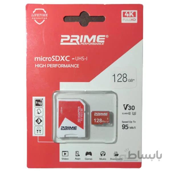 کارت حافظه microSDHC پرایم مدل High Performance UHS-I U3 Class 10 95MBps ظرفیت ۱۲۸ گیگابایت