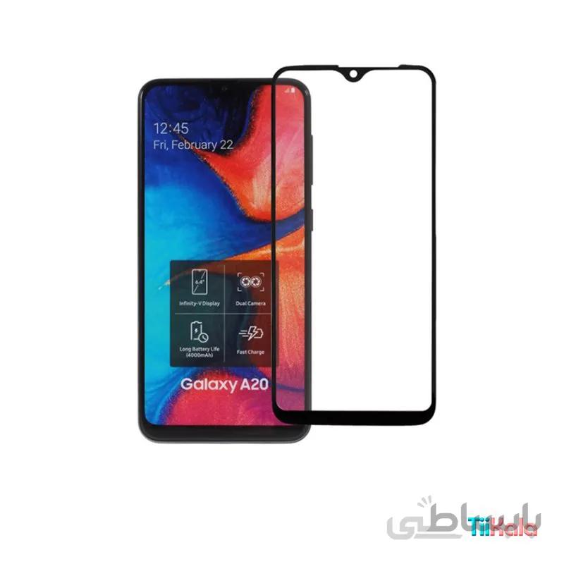 محافظ فول تمام صفحه شیشه ای مدل 9D مناسب برای موبایل سامسونگ A20E