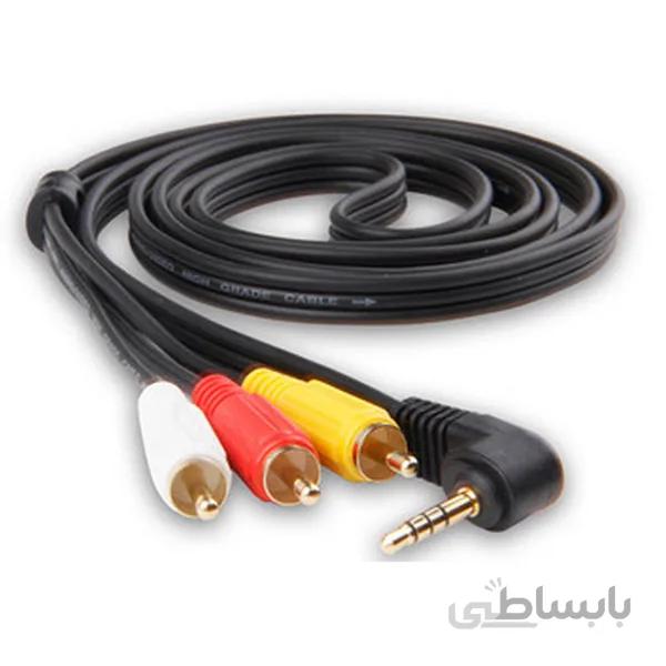 کابل تبدیل 1 به 3 صدا و تصویر aux to av طول 1.5 متر
