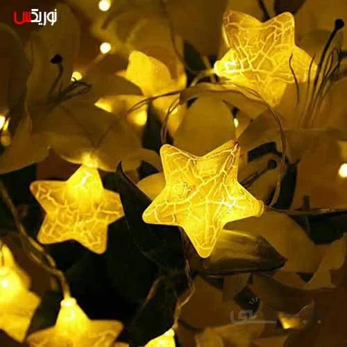 ریسه ال ای دی مدل ستاره تو پر زرد طول ۳ متر