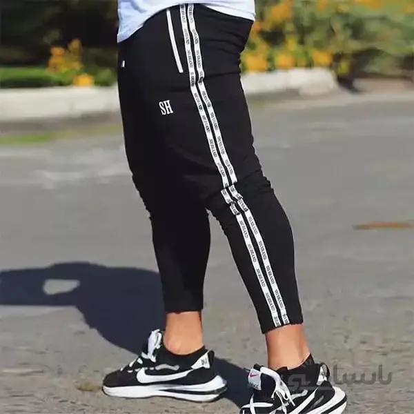 شلوار اسلش کد 250 طرح دو خط جنس دورس رنگ مشکی ا Slash pants code 250 two-line design Dors black color