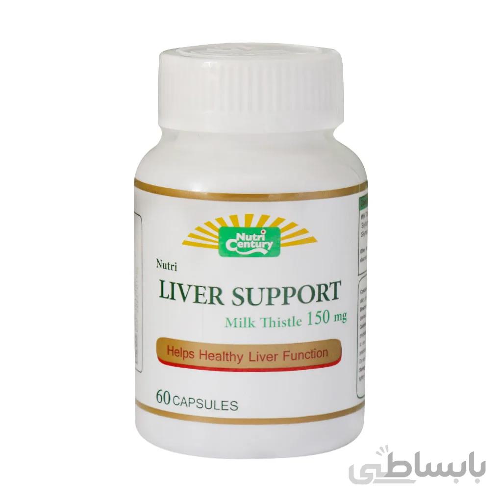 کپسول نوتری لیور ساپورت 150 میلی گرم نوتری سنتری ا Nutri Century Nutri Liver Support Milk Thistle 150 mg