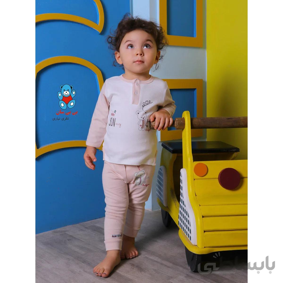 ست تی شرت آستین بلند و شلوار نوزادی بی بی سان طرح خرس