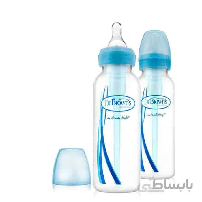 شیشه شیر طلقی 2عددی آپشن پلاس 250 میل آبی دکتر براونز اورجینال