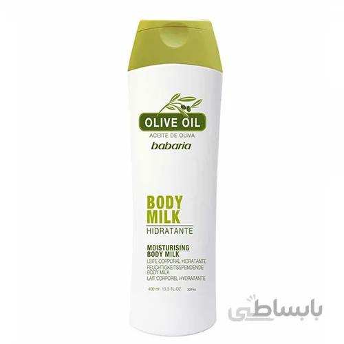 شیر بدن باباریا حاوی روغن زیتون حجم 400 میل ا Babaria Olive Oil Body Milk 400ml