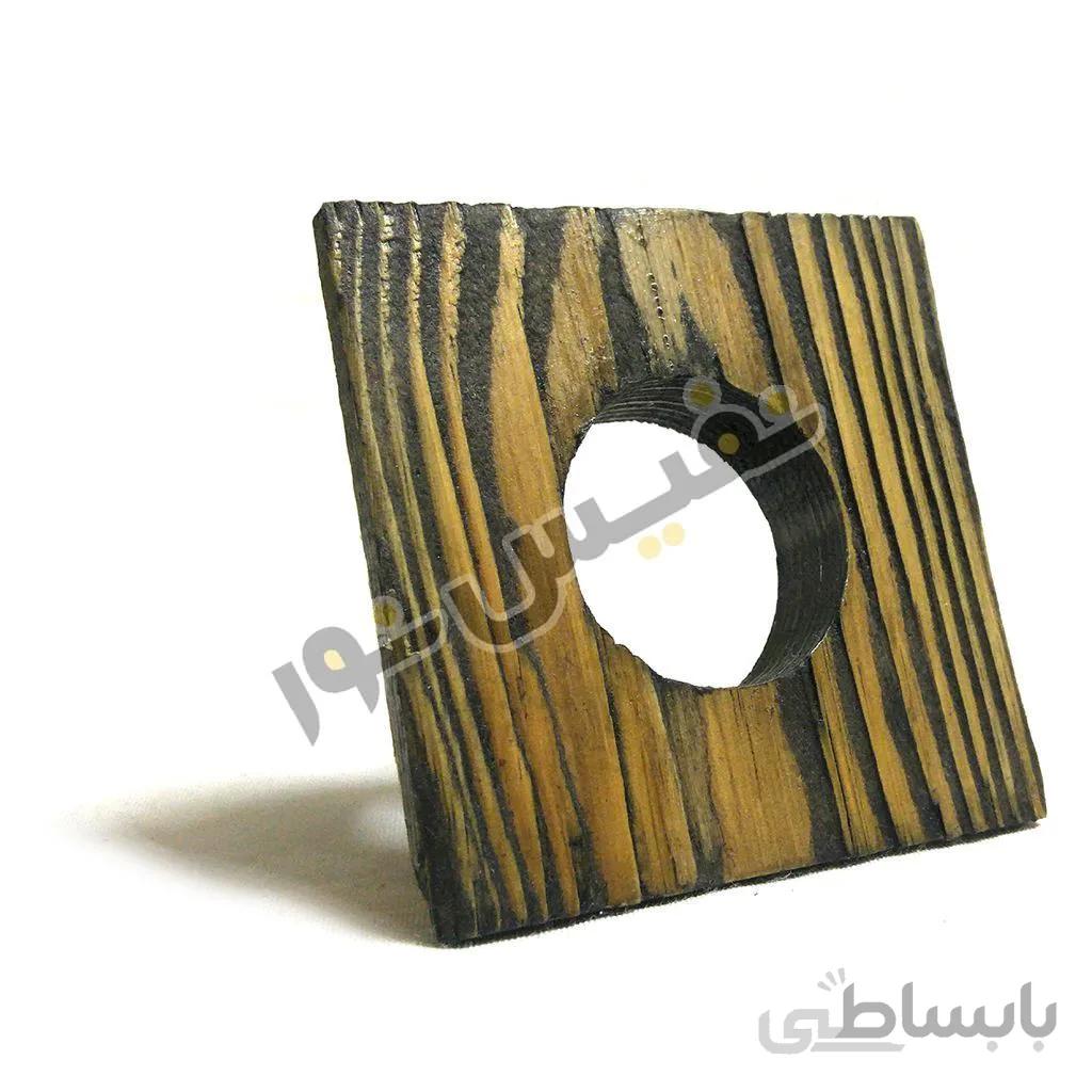 قاب هالوژن چوبی تخت مربع کوچک کد 1218