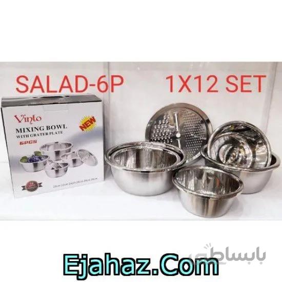 لگن و رنده استیل 6 پارچه وینتو Vinto