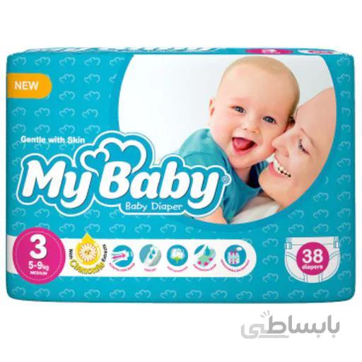 پوشک سری مهربان با پوست سایز 3 مای بیبی - بسته 38 عددی ا My Baby Chamomile Size 3 Diaper Pack of 38