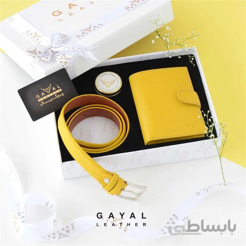 ست زنانه گَیال چرم S50 زرد